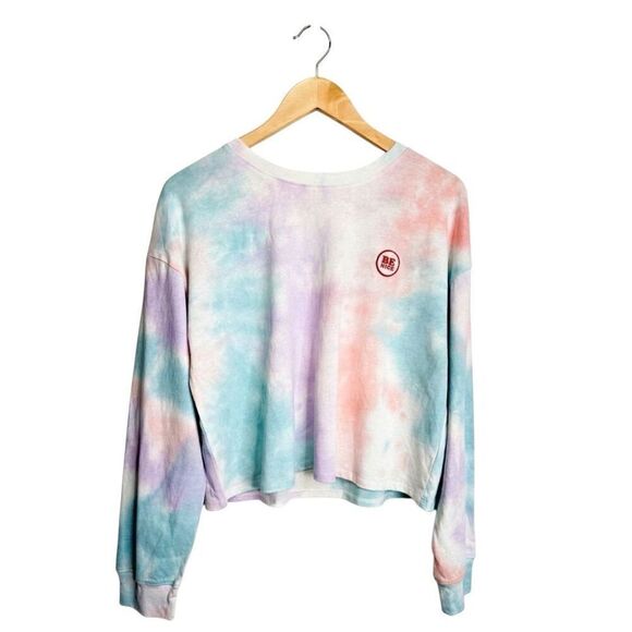 All In Favor Shirt Cropped Long Sleeve Tee Tie Dye Size Large NEW - Picture 1 of 7